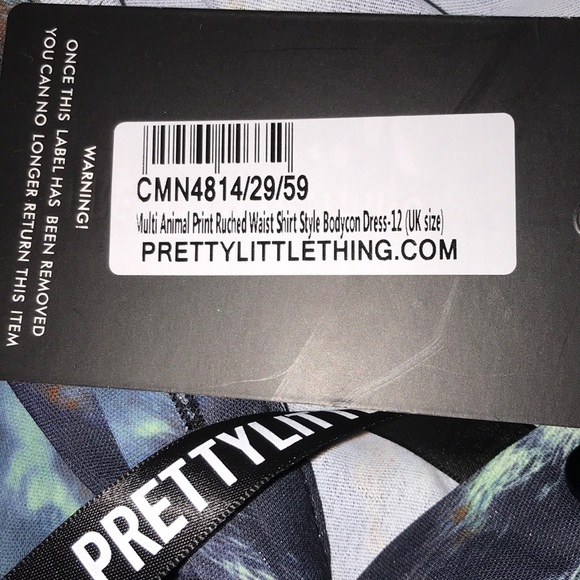 Multi Animal Print Ruched Waist Shirt Style Dress - Picture 6 of 6